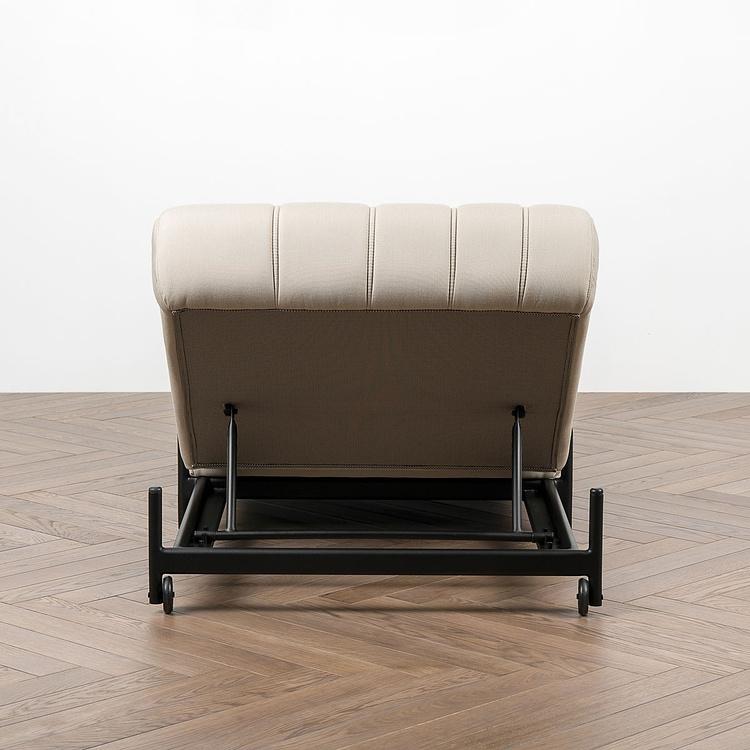 Садовый шезлонг-лежак Luna Lounger, Black акриловая ткань Light Stone - ракурс 5