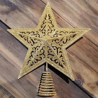 Glitter Filigree Star Tree Topper Gold 26,5 cm discount