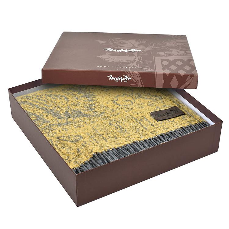 Жёлтый хлопковый плед Магнолия, 130x180 см Magnolia Plaid Yellow 130x180 cm