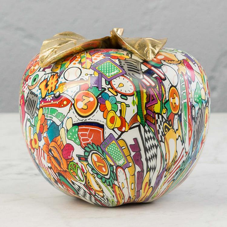 Копилка Яблоко в стиле граффити Graffiti Painted Apple Money Bank