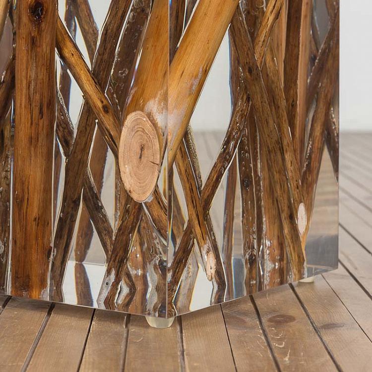 Прикроватный столик с ветками деревьев в акриле, L Spur Acrylic Drift Wood Occasional Table Large