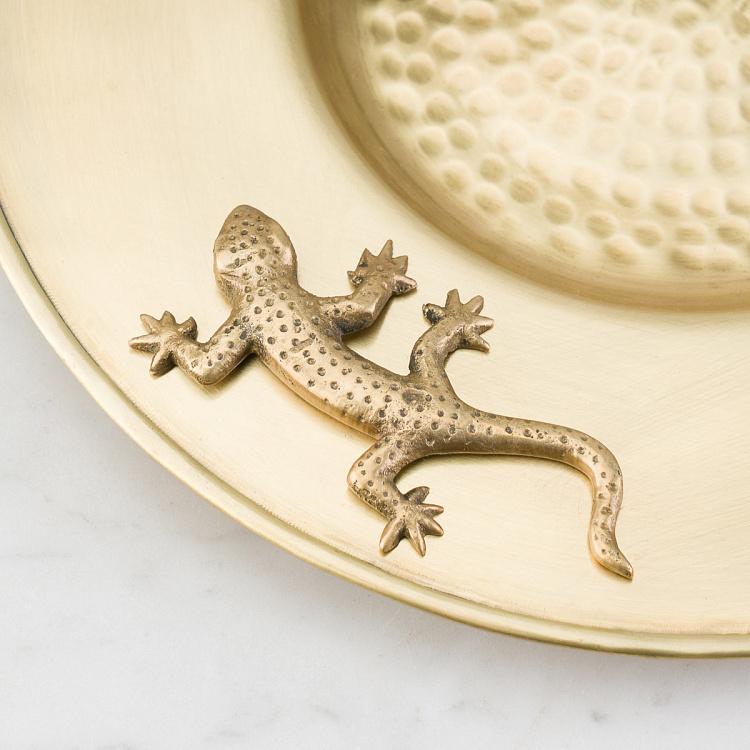 Подставка для мелочей и украшений Ящерица Lizard Round Hammered Tray