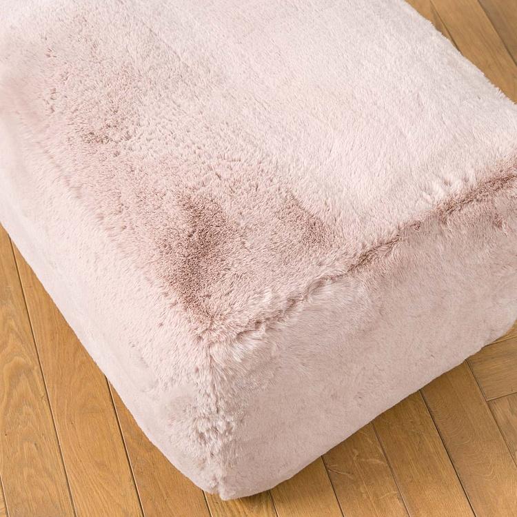 Пуфик Alaska Rectangular Pouf Small искусственный мех Big Bear Pink - ракурс 5