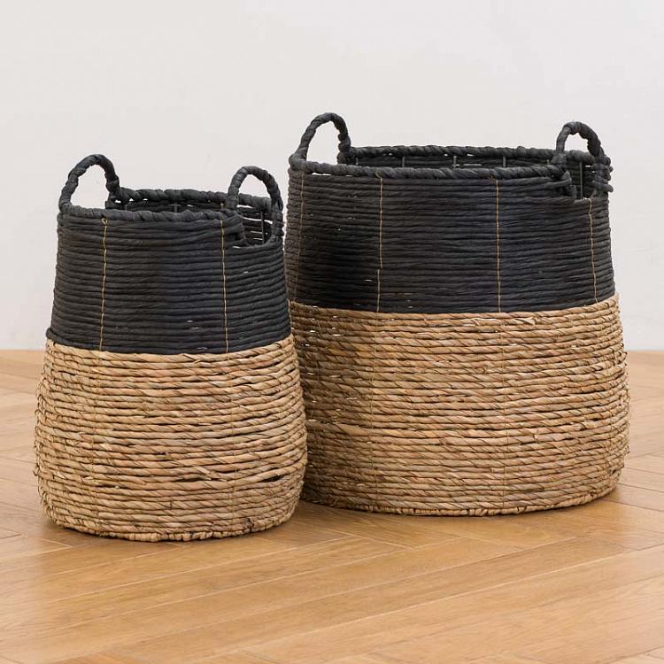 Набор из двух двухцветных корзин для хранения Set Of 2 Two Tone Baskets