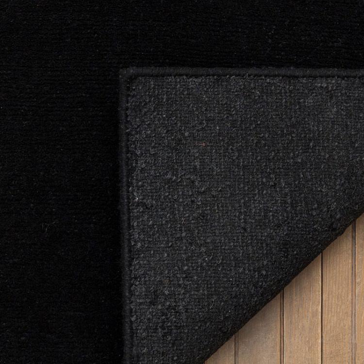 Прикроватный ковёр с высоким ворсом Чёрный квадрат Deep Silk Black / Square