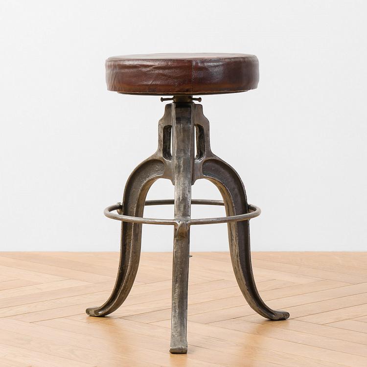 Табурет с кожаным сиденьем Салун Saloon Stool With Leather Seat