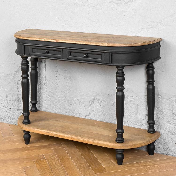 Nevermore Black Console With Low Shelf