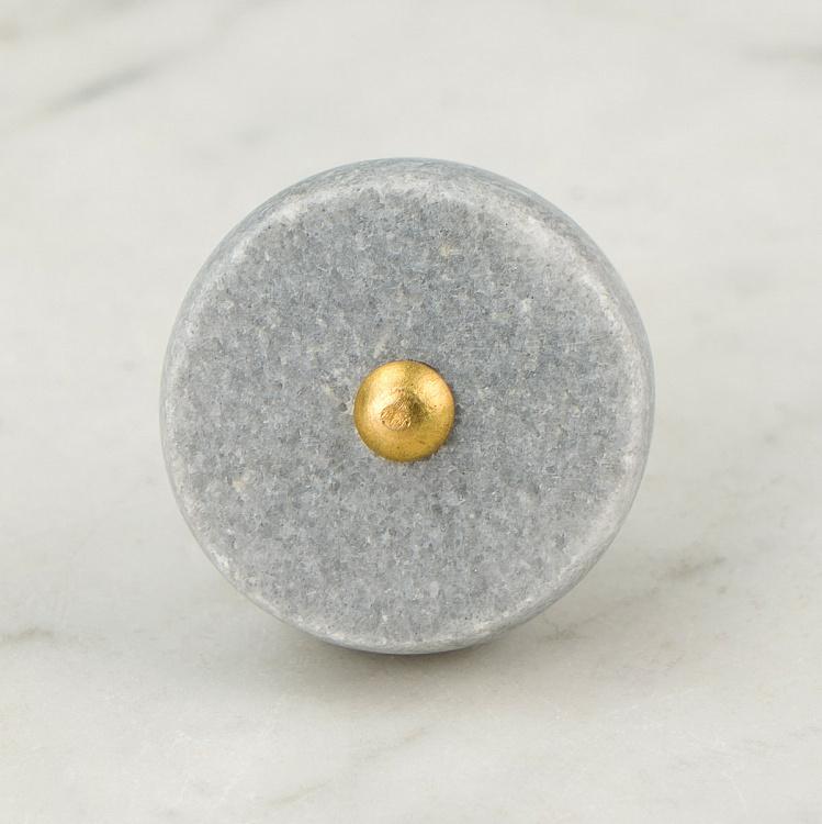 Круглая мебельная ручка Тёмно-серый камень Dark Gray Stone Round Knob