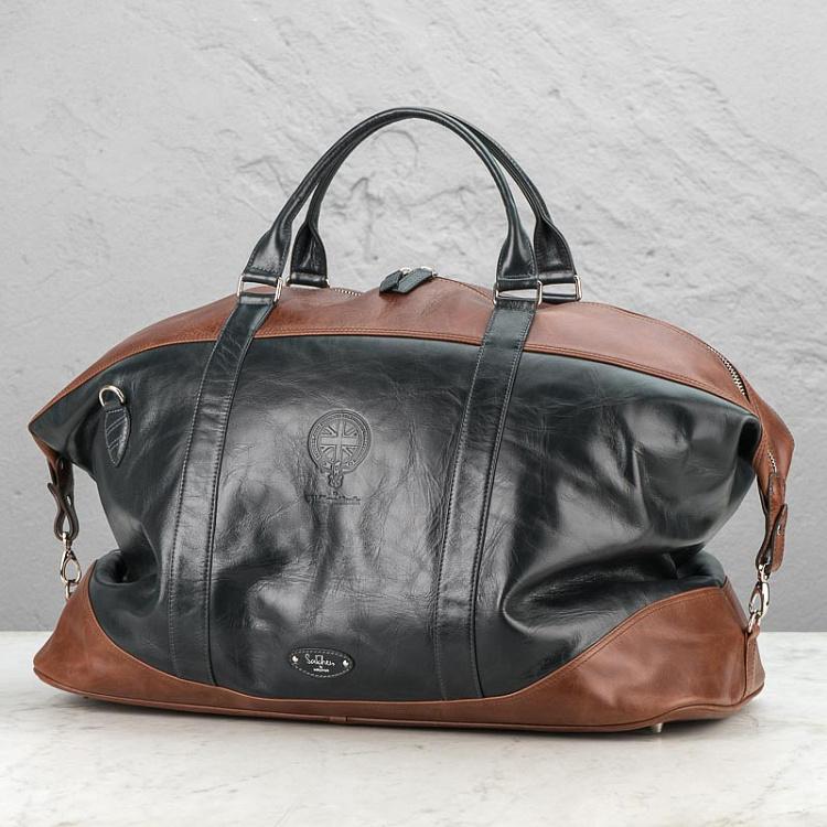 Серая с коричневым кожаная дорожная сумка Сечел Satchel Weekender Bag, Gray And Dark Brown