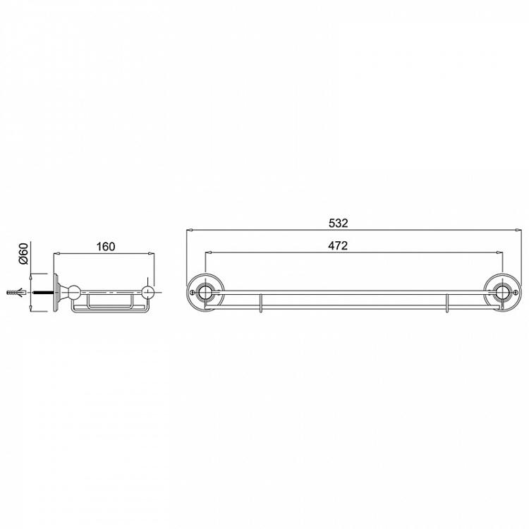 Стеклянная полка для ванной цвета хром Glass Shelf Chrome