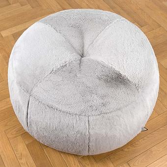 Пуфик Alaska Donut Pouf искусственный мех Big Bear Grey - ракурс 3