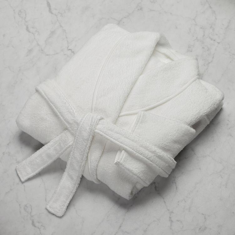 Белый махровый банный халат, размер XL CL Zero Twist Shawl Collar Robe White XL