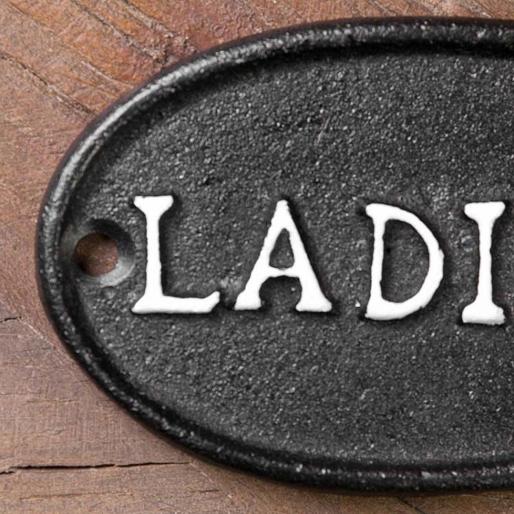 Овальная металлическая табличка Дамы Plaque De Porte Ovale En Metal Ladies