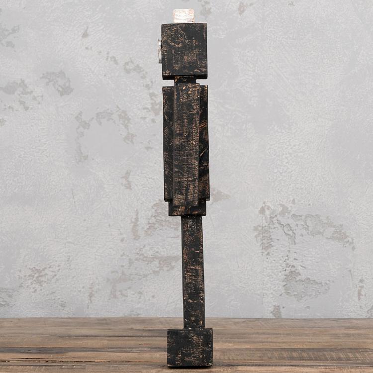 Статуэтка чёрный деревянный Робот Black Wooden Robot