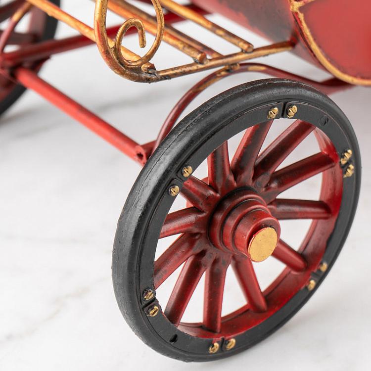 Новогодняя фигурка Красная карета Metal Carriage Red 32 cm