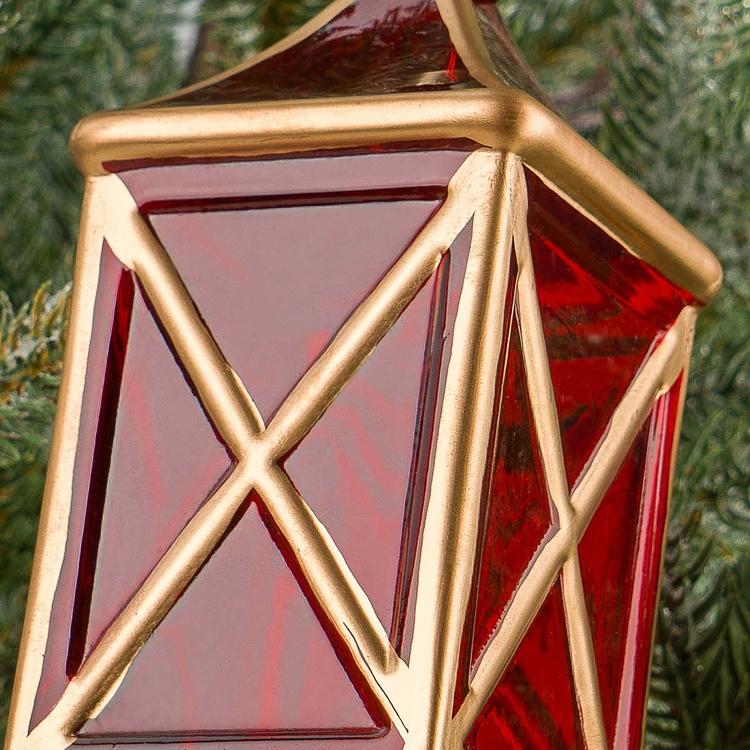 Ёлочная игрушка Красная лампа Lantern Red 15 cm