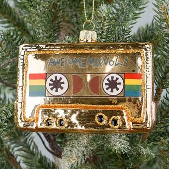 Glass Awesome Mix Tape Cassette Gold 10,5 cm