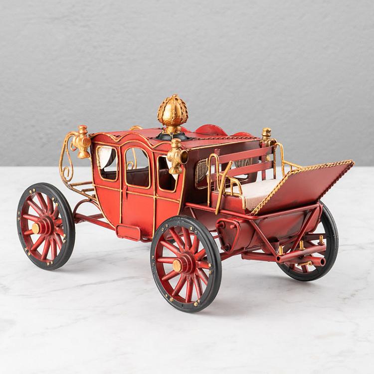 Новогодняя фигурка Красная карета Metal Carriage Red 32 cm