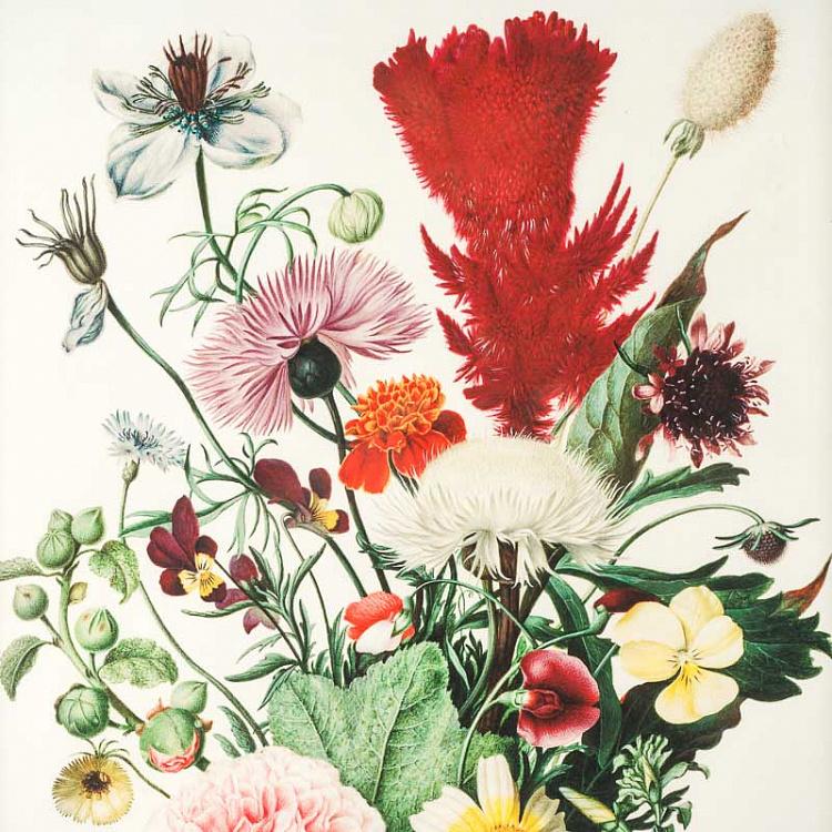 Картина-принт в чёрной раме Букет полевых цветов Bouquet Of Wildflowers Print