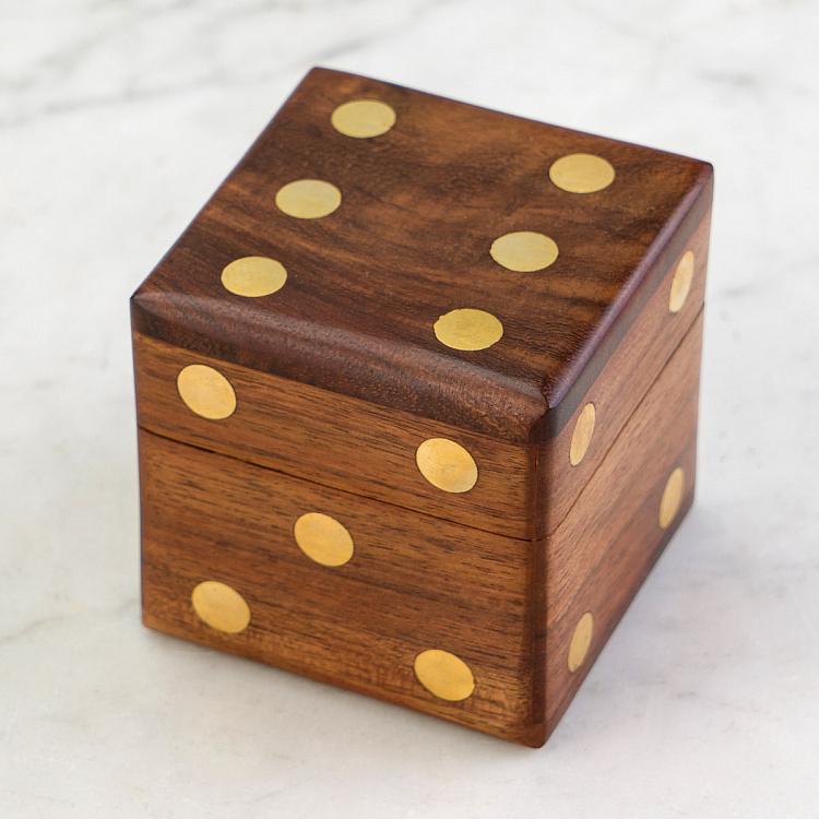 Пять деревянных игральных костей в шкатулке Dice Box With 5 Dices