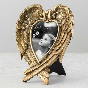 Golden Angel Wings Photo Frame