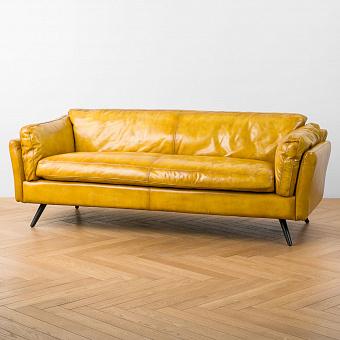 Трёхместный диван Dublin 3 Seater RM натуральная кожа Yellow Andalusia