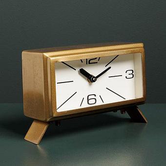 Rectangular Brass Patina Clock