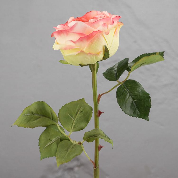Искусственная роза Джема розово-лаймовая Gemma Rose Pink With Light Lime 56 cm