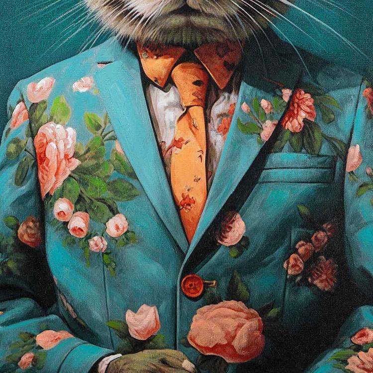 Картина акрилом Canvas Acrylic Painting Flower Jacket Rabbit - ракурс 4