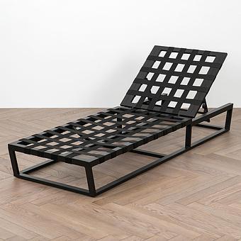 Садовый шезлонг-лежак Reef Lounger, Black акриловая ткань Flanelle - ракурс 8