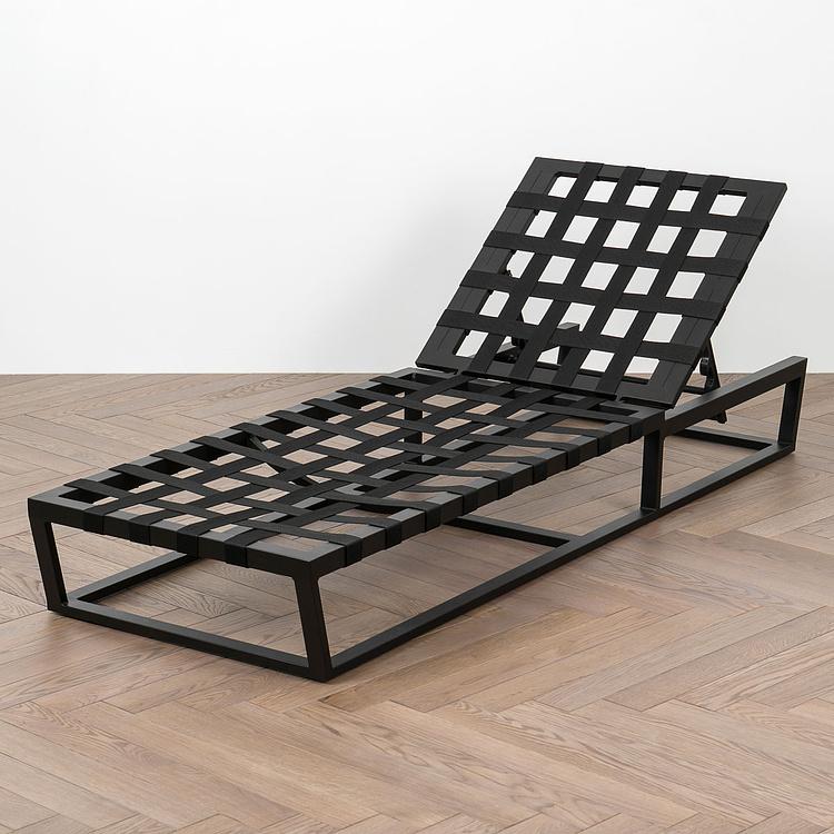 Садовый шезлонг-лежак Reef Lounger, Black акриловая ткань Flanelle - ракурс 8
