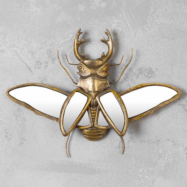 Настенное украшение с зеркалами Жук-олень Stag Beetle With Wings Wall Deco With Mirrors