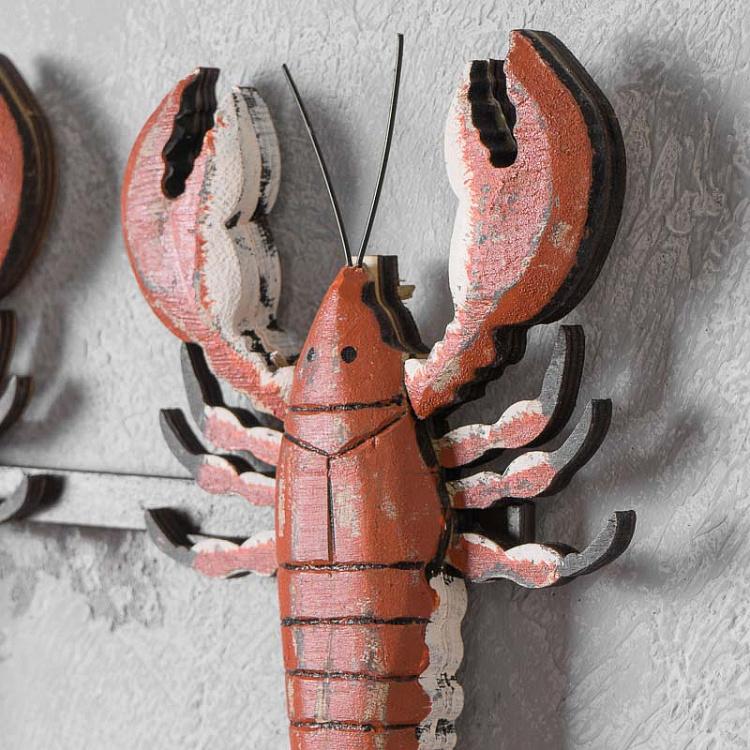 Трёхместная настенная вешалка Лобстеры Lobsters Coat Holder 3 Hooks
