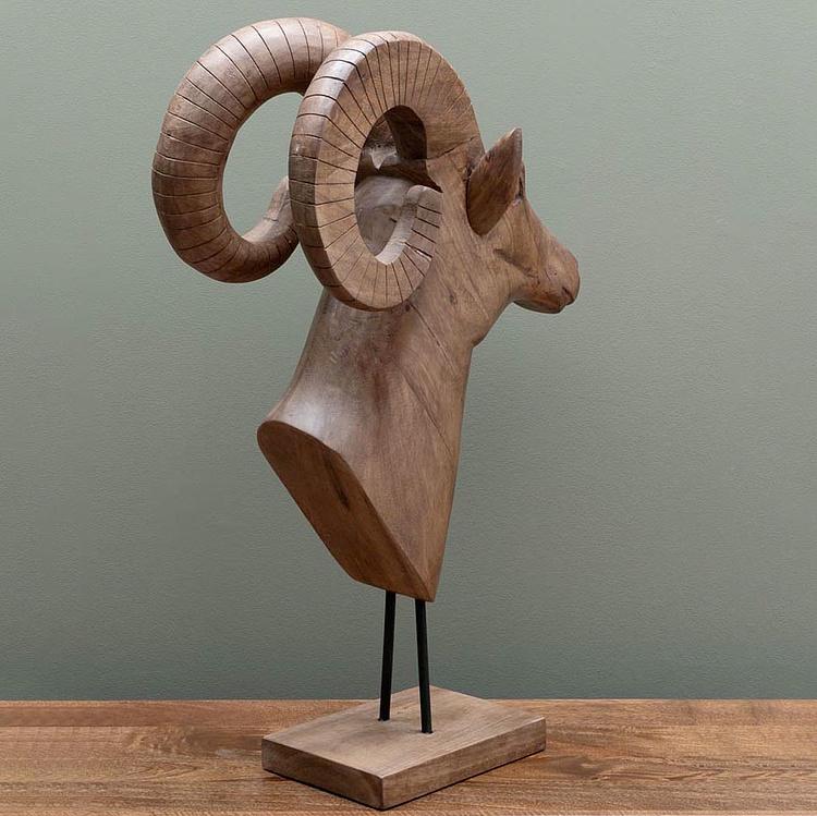 Статуэтка Голова барана, L Ram Head Wood Large