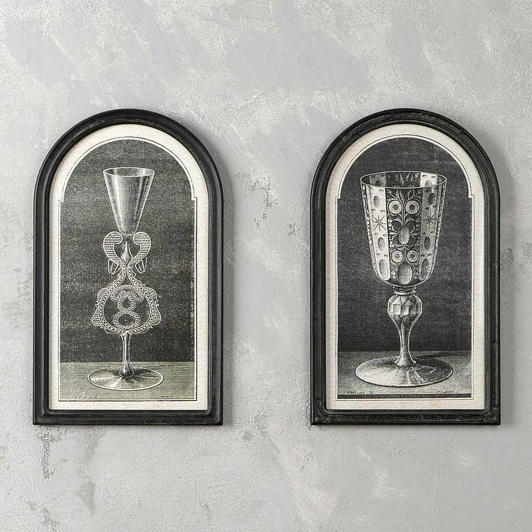 Фото-принт диптих  Роскошные бокалы Set Of 2 Frames Chic Drinks