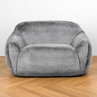 Двухместный диван Snug 2 Seater искусственный мех Grizzly Grey - ракурс 2