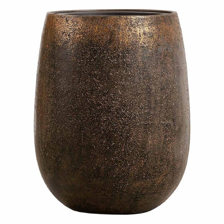 Кашпо Effectory Metal Bowl Pot Rough Golden Patina Small