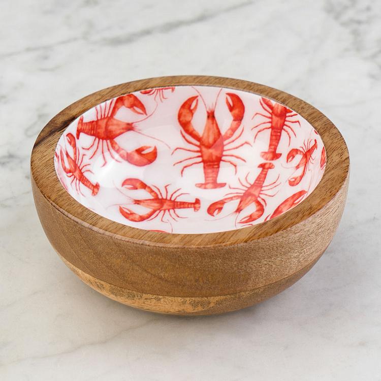 Пиала из дерева манго Лобстеры, S Lobsters Mango Wood Bowl Small