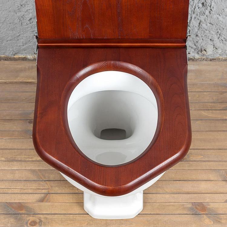 Унитаз с высоким бачком и сиденьем из красного дерева High Level WC With Wooden Mahogany Seat