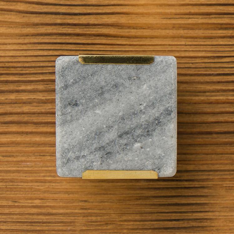 Квадратная мебельная ручка Тёмно-серый камень Dark Gray Stone Square Knob