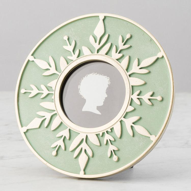 Menthol Green Gold Flake Round Photo Frame