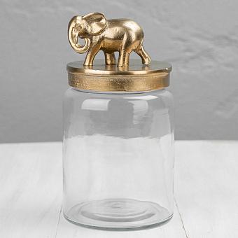 Decorative Jar With Elephant Figure Gold discount