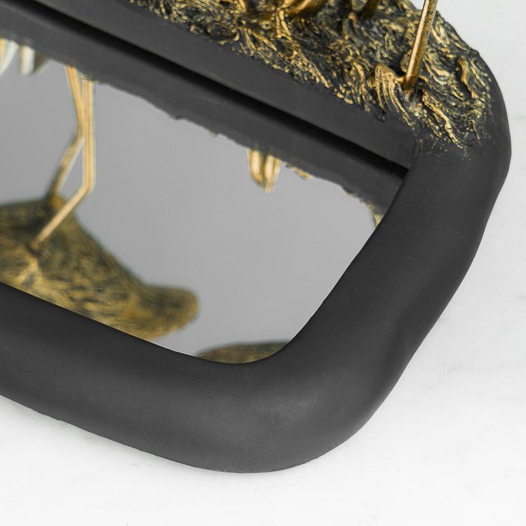 Подставка для мелочей Фламинго у зеркального пруда Golden Flamingos With Mirror Pond