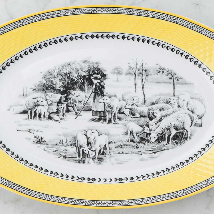 Овальное сервировочное блюдо Пейзанские мотивы, L Village Oval Serving Dish Large