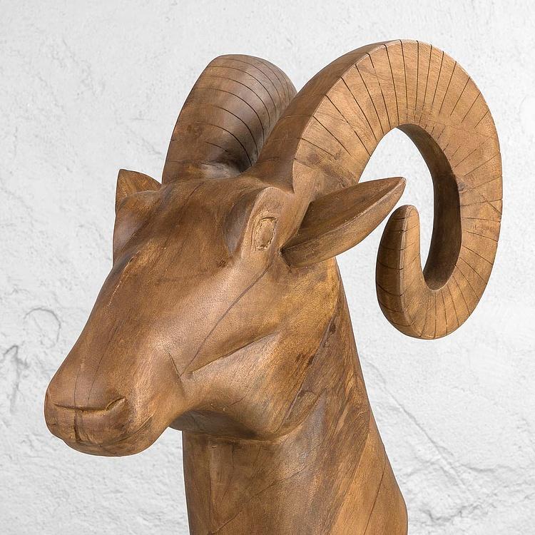 Статуэтка Голова барана, L Ram Head Wood Large