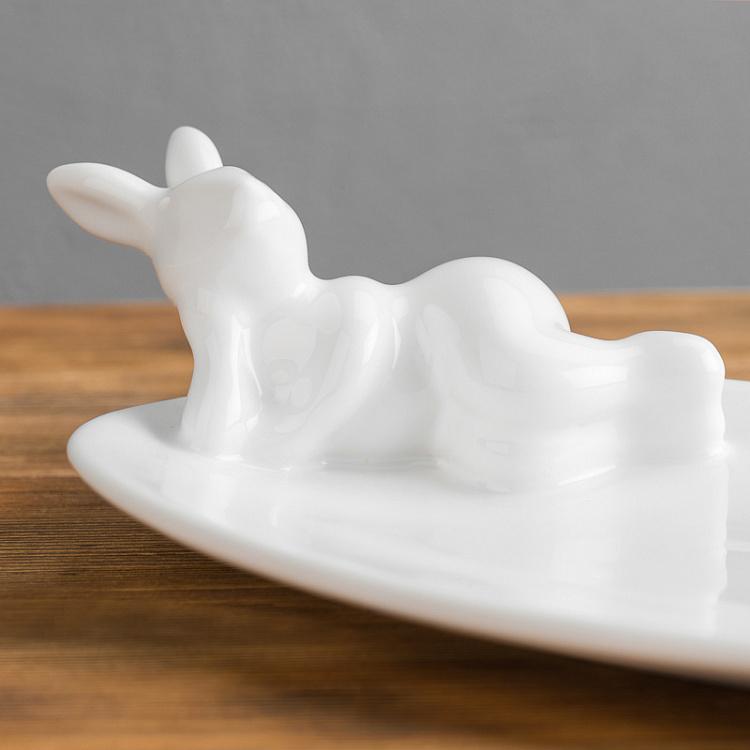 Овальная сервировочная тарелка Кролик Романтик Oval Serving Plate Rabbit Romantic