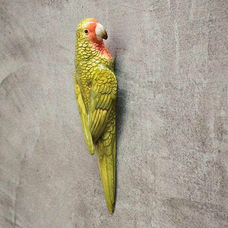 Настенное украшение Зелёный попугай Ceramic Wall Parrot