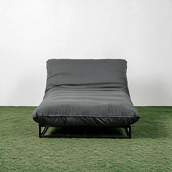 Садовый шезлонг-лежак Coral Lounger, Black акриловая ткань Anthracite Carbon - ракурс 2