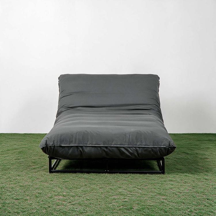 Садовый шезлонг-лежак Coral Lounger, Black акриловая ткань Anthracite Carbon - ракурс 2