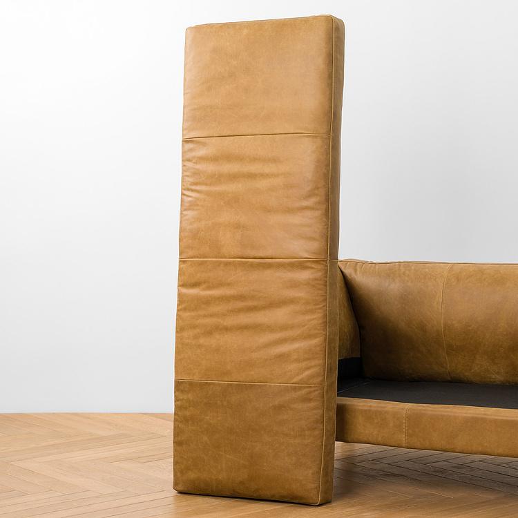 Трёхместный диван Lincoln 3 Seater, Bleached Oak PF натуральная кожа Cognac Grain - ракурс 10